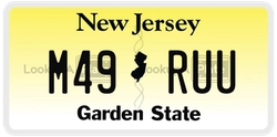 M49RUU  license plate in NJ