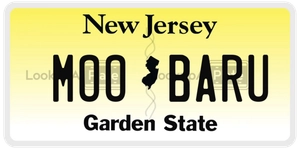 MOOBARU license plate in New Jersey