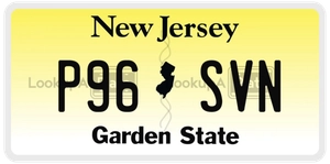 P96SVN license plate in New Jersey