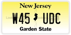 W45UDC  license plate in NJ