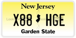X88HGE  license plate in NJ