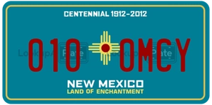 0100MCY license plate in New Mexico