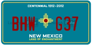 BHWG37 license plate in New Mexico