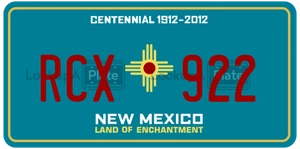 RCX922 license plate in New Mexico