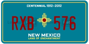 RXB576 license plate in New Mexico
