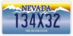 134X32  license plate in NV