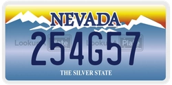 254G57  license plate in NV