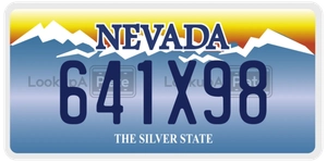 641X98 license plate in Nevada