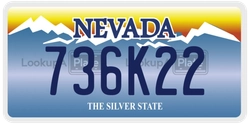 736K22  license plate in NV