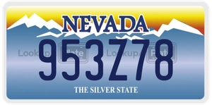 953Z78 license plate in Nevada