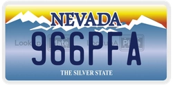 966PFA  license plate in NV