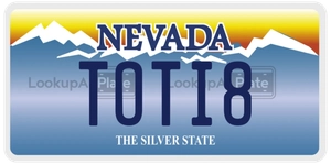 TOTI8 license plate in Nevada
