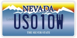 US010W  license plate in NV