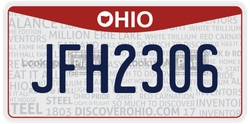 JFH2306  license plate in OH