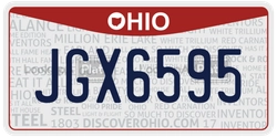 JGX6595  license plate in OH