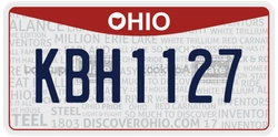 KBH1127  license plate in OH