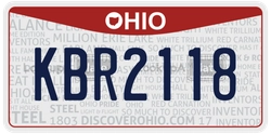 KBR2118  license plate in OH