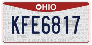 KFE6817 license plate in Ohio