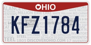 KFZ1784 license plate in Ohio