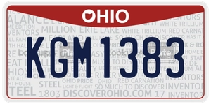 KGM1383 license plate in Ohio