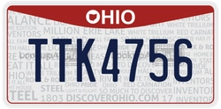 TTK4756  license plate in OH