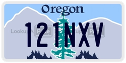 121NXV  license plate in OR