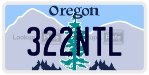 322NTL license plate in Oregon