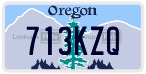 713KZQ license plate in Oregon