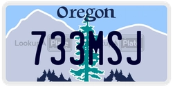 733MSJ  license plate in OR