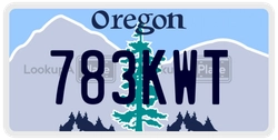 783KWT  license plate in OR