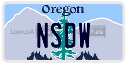NSDW  license plate in OR