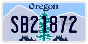 SB21872 license plate in Oregon