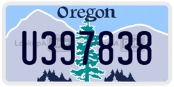 U397838  license plate in OR