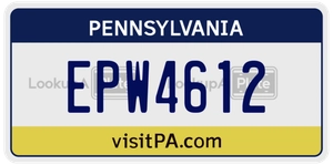 EPW4612 license plate in Pennsylvania