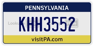 KHH3552 license plate in Pennsylvania