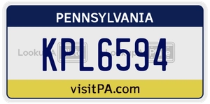 KPL6594 license plate in Pennsylvania