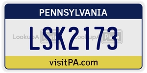 LSK2173 license plate in Pennsylvania