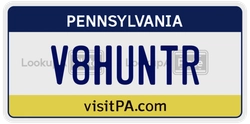V8HUNTR  license plate in PA