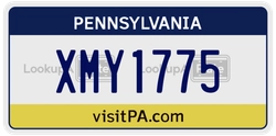 XMY1775  license plate in PA