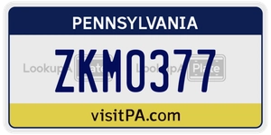 ZKM0377 license plate in Pennsylvania