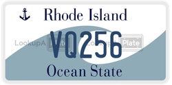 VQ256  license plate in RI