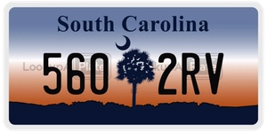 5602RV license plate in South Carolina