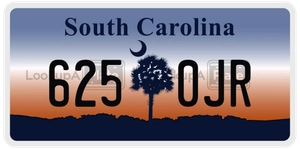 6250JR license plate in South Carolina