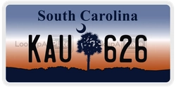 KAU626  license plate in SC