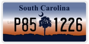 P851226 license plate in South Carolina