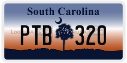 PTB320  license plate in SC