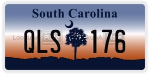 QLS176 license plate in South Carolina