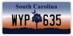 WYP635  license plate in SC