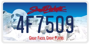 4F7509 license plate in South Dakota