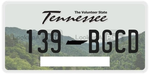 139BGCD license plate in Tennessee
